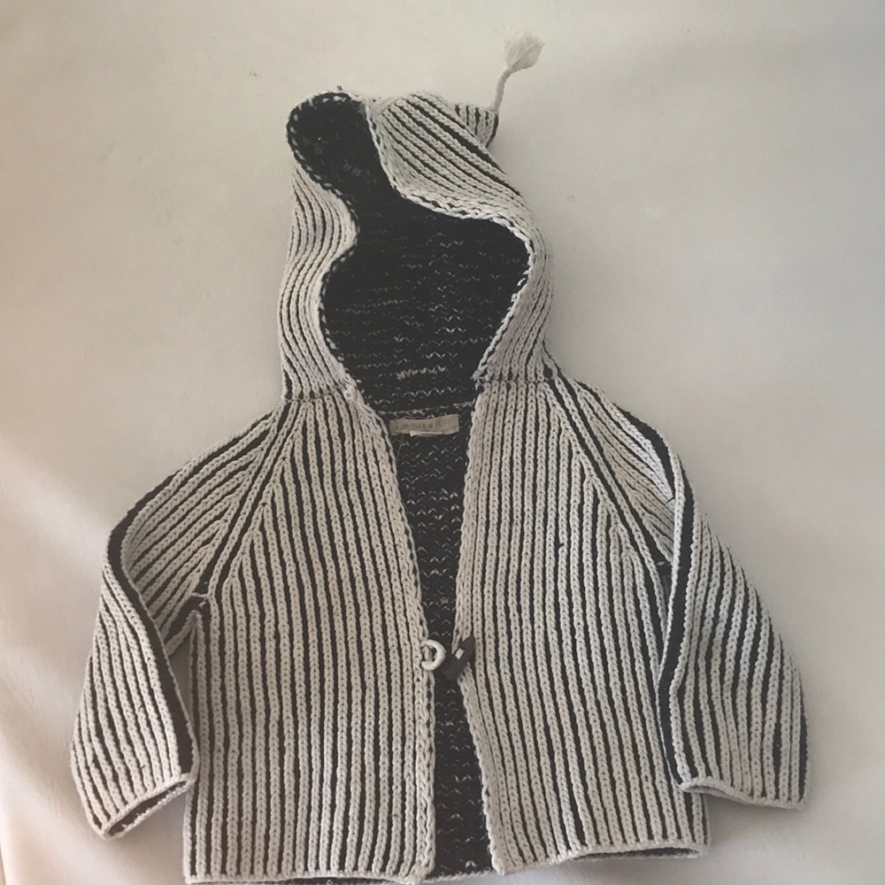 Baby sweater hand knit misha and puff